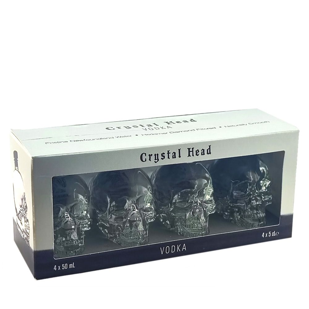 Miniatura Vodka Crystal Head 5 cl (Pack 4 botellitas)